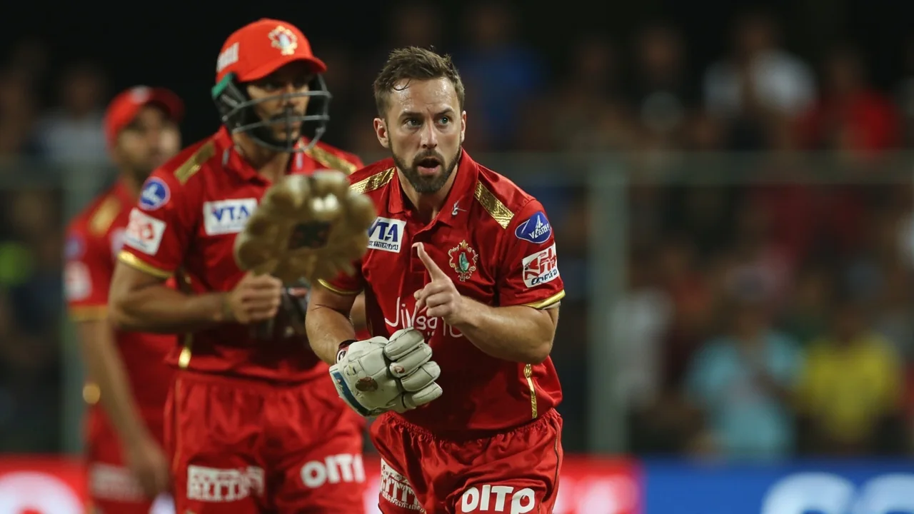 Cricket batter in a textbook stance at the crease under stadium lights, captured in a tight sideline frame for the Phil Salt IPL assessment